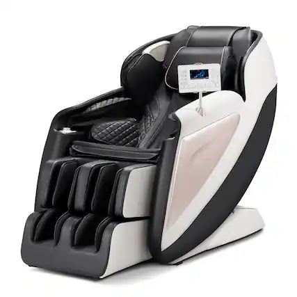 Front. VEVOR - Full Body Massage Chair, 3D Zero Gravity Recliner with SL Track, 18 Auto Modes, Heat, Foot Rollers, Armrest Control - Black,White.