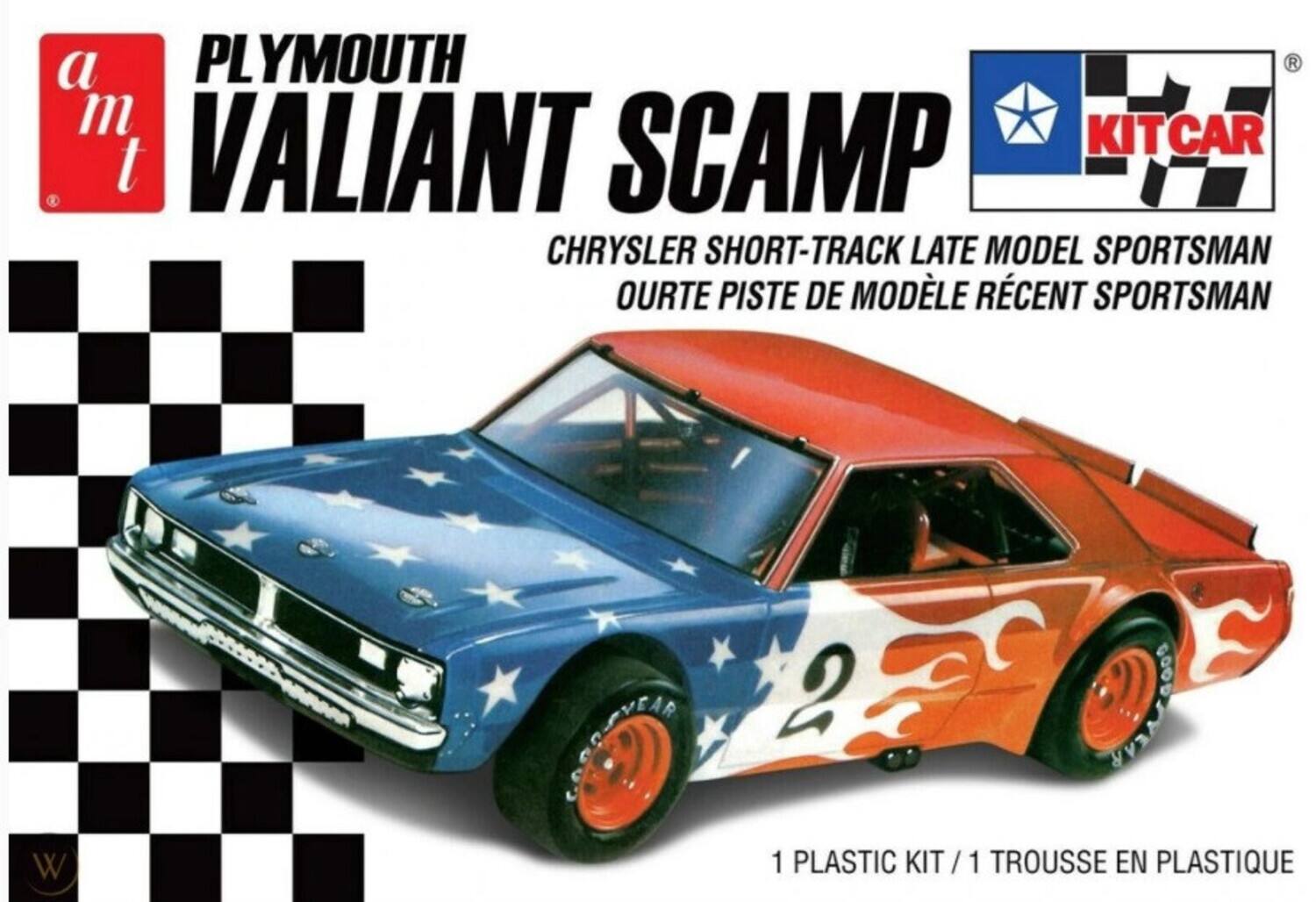 a m t  
PLYMOUTH VALIANT SCAMP  
CHRYSLER SHORT-TRACK LATE MODEL SPORTSMAN  
OURTE PISTE DE MODÈLE RÉCENT SPORTSMAN  
KITCAR  
1 PLASTIC KIT / 1 TROUSSE EN PLASTIQUE