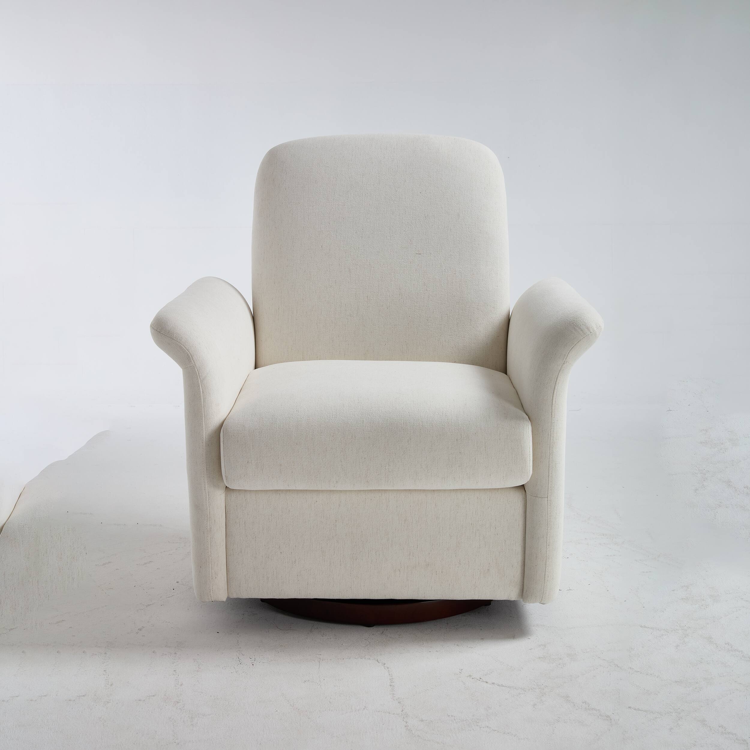 Back. Lirago - 33" Wide Cream Swivel Accent Chair for Bedroom Office Reading - Cream.