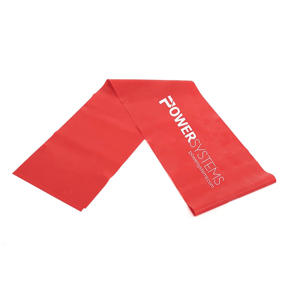 Power Systems - Flat Band - 4ft Resistance Band (Medium Resistance Level), Durable Latex Strength Band - Red