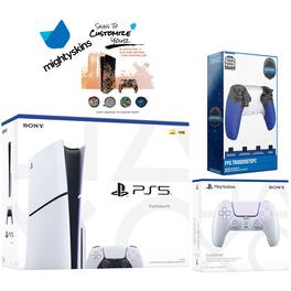 PlayStation 5 Slim Disc with Extra Controller, Trigger Stop Kit and MightySkins Decal Voucher - PlayStation 5