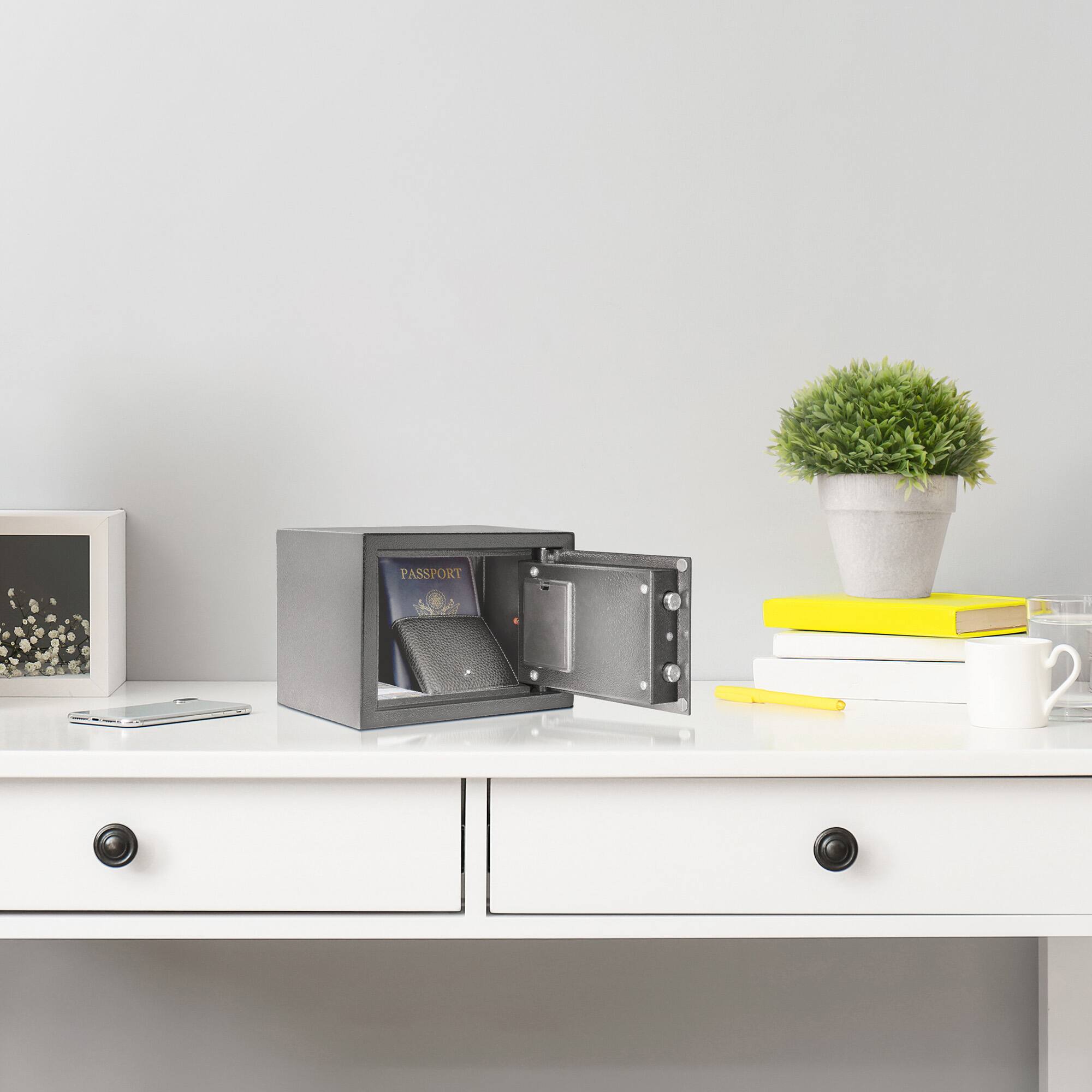 Alt View 13. Barska - 0.41 Cu Ft Digital Keypad Security Safe-Compact Steel Lock Box with Deadbolts - Black.