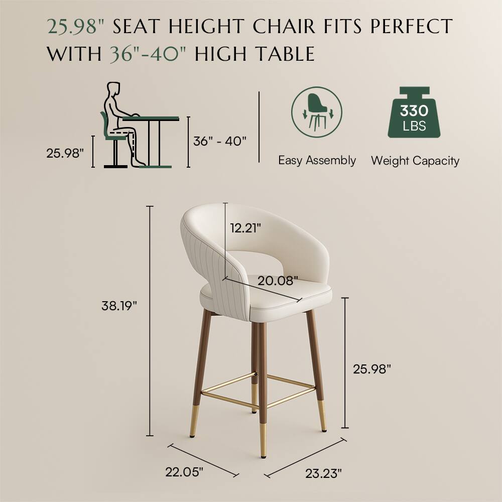 25.98" SEAT HEIGHT CHAIR FITS PERFECT WITH 36"-40" HIGH TABLE

25.98" | 36" | 40"

330 LBS

Easy Assembly

Weight Capacity

12.21" | 20.08" | 38.19" | 25.98" | 22.05" | 23.23"