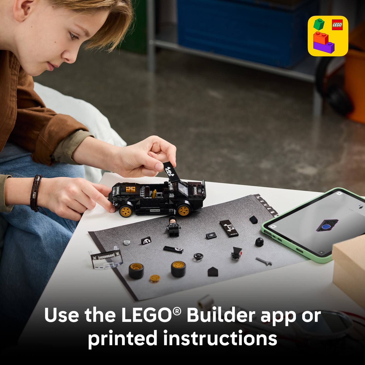 Use the LEGO® Builder app or printed instructions