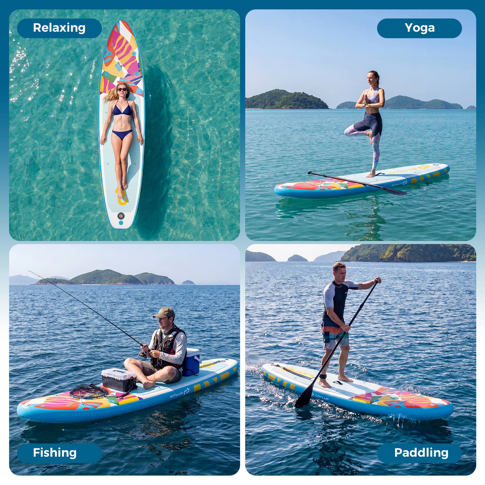 Relaxing Yoga Fishing Paddling