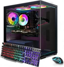 STGAubron - Gaming Desktop PC , Intel Core i7 up to 3.9G, 16G RAM, 512G SSD, Radeon RX 580 16G, WiFi 6, BT 5.0, Win11 Home - Black