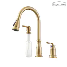 3-Spray Patterns 1.8 GPM Single Handle No Sensor Pull Down Sprayer Kitchen Faucet with Soap Dispenser