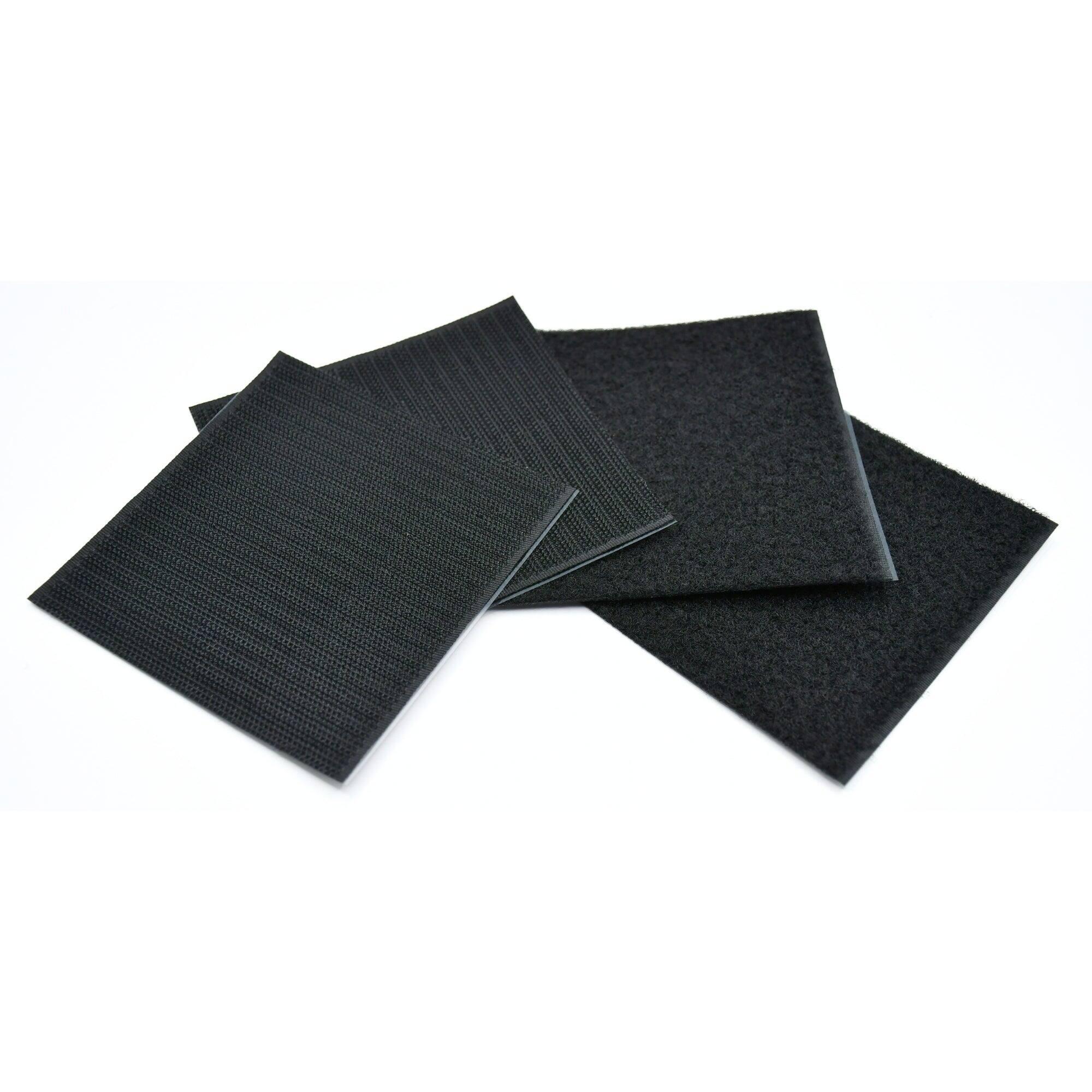 Grizzly Supply - 4"x4" Adhesive Hook and Loop Square 2/pk - Black