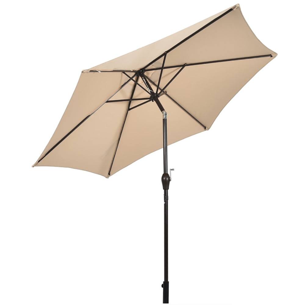 Left. Kadyn - 10 Feet Outdoor Patio Umbrella with Tilt Adjustment and Crank beige Outdoor Table Umbrella Yard Umbrella Outdoor Patio U - Beige.