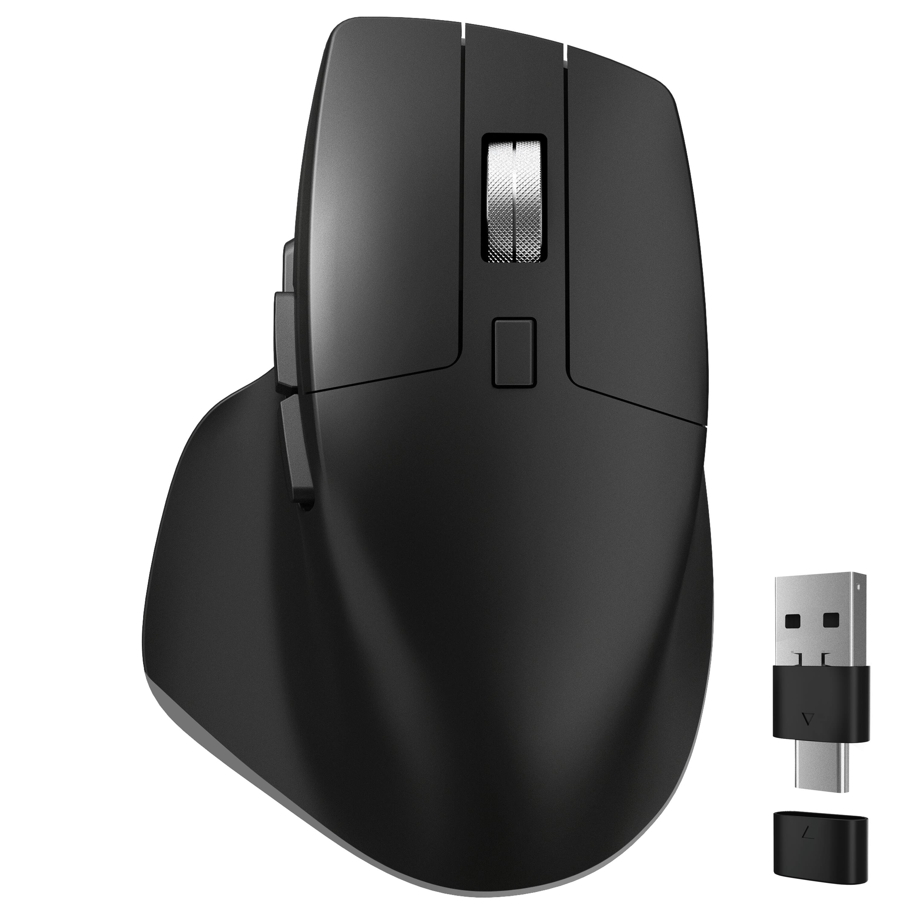 Front. Delton - Delton S18 Wireless Mouse, 2.4G Ergonomic Mouse, 5 Noiseless Buttons (DMS18-WB) - Black.