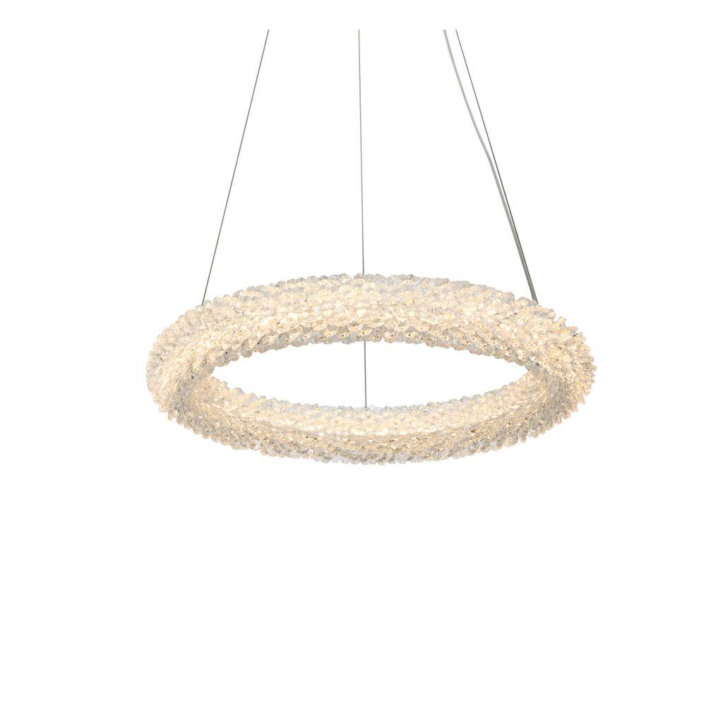 Left. Elegant Lighting - Bowen 18 inch Adjustable LED Chandelier in Chrome - Chrome.