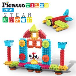 PicassoTiles - PICASSO-TILES 41 PC Hedgehog Building Blocks Set, STEM Toys for Kids 3+
