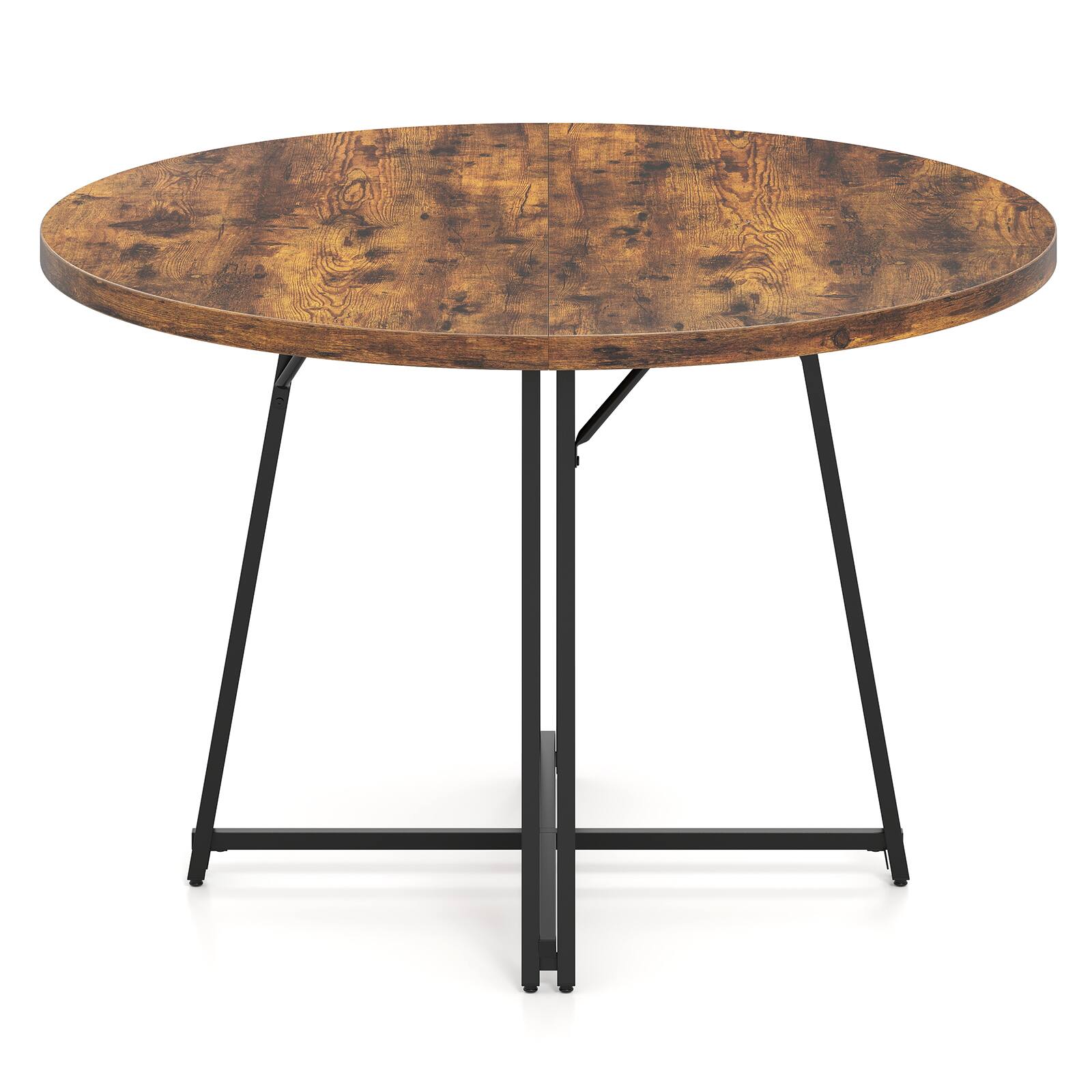 Alt View 9. Gymax - Gymax 47 Inch Dining Table w/8 Metal Supporting Legs & Cross Base for Dining Room - Brown.