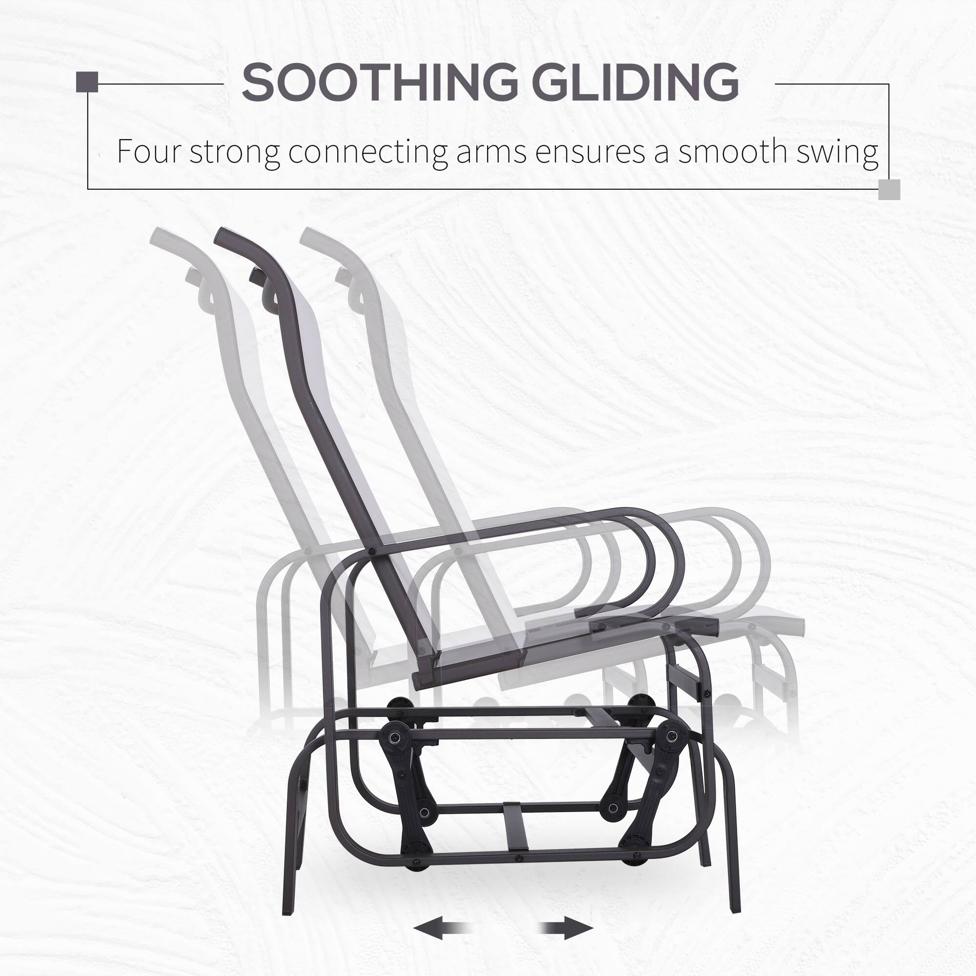 SOOTHING GLIDING
Four strong connecting arms ensures a smooth swing