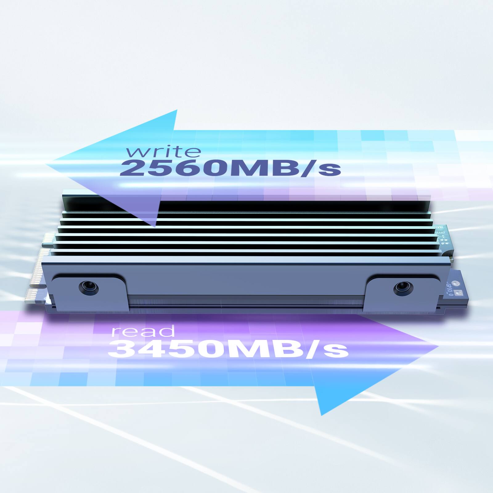 Write 2560MB/S, read 3450MB/S