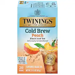 Twinings - Iced Cold Brewed Peach Black Tea Bags, 20/Box (F10055)
