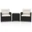 Alt View 1. Costway - 3 PCS Patio Furniture Set with Tempered Glass Coffee Table Washable Cushions - Off White,Black.