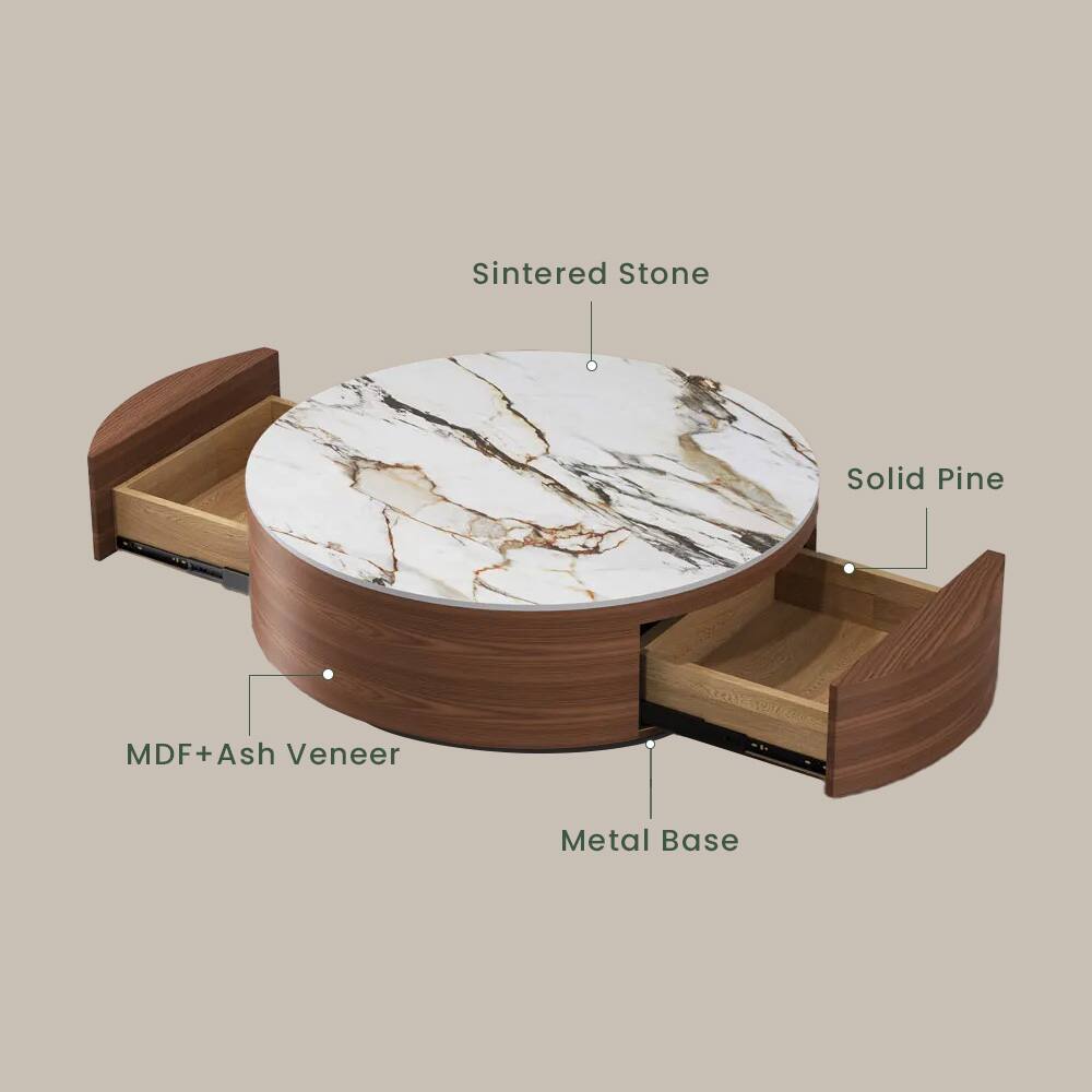 Sintered Stone  
Solid Pine  
MDF+Ash Veneer  
Metal Base