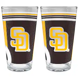 Great American Products - San Diego Padres Two-Piece 16oz. Pint Glass Set - Multicolor