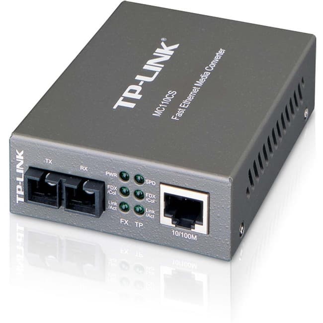TP-Link - MC110CS - Fast Ethernet SFP to RJ45 Fiber Media Converter - Fiber to Ethernet Converter - 10/100Mbps RJ45 Port - Black