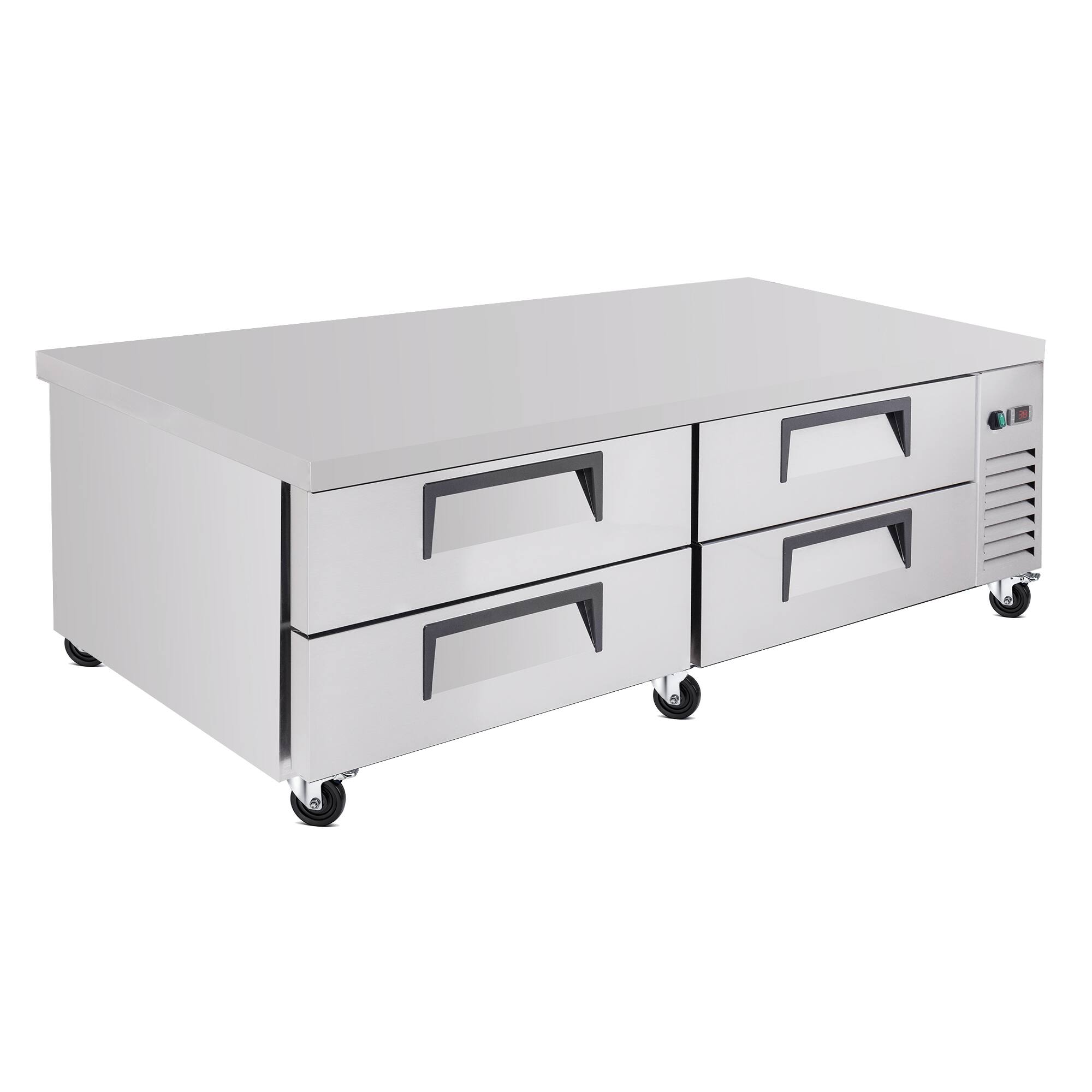 Alt View 5. BEARSOLIM - 16.0CU.ft 72 " Refrigerated Chef Base 4 Drawer Undercounter Refrigerator Ventilated Cooling Auto Defrost ETL NSF - sliver.