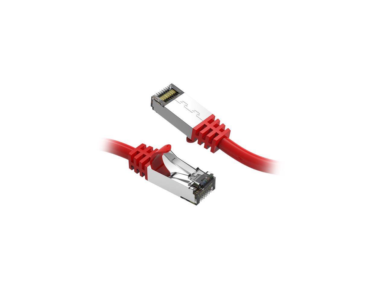Front. Nippon Labs - Nippon Labs Cat8 RJ45 4ft Ethernet Cable, Shielded 40Gbps 2000MHz, In/Outdoor, Weatherproof S/FTP (Red).
