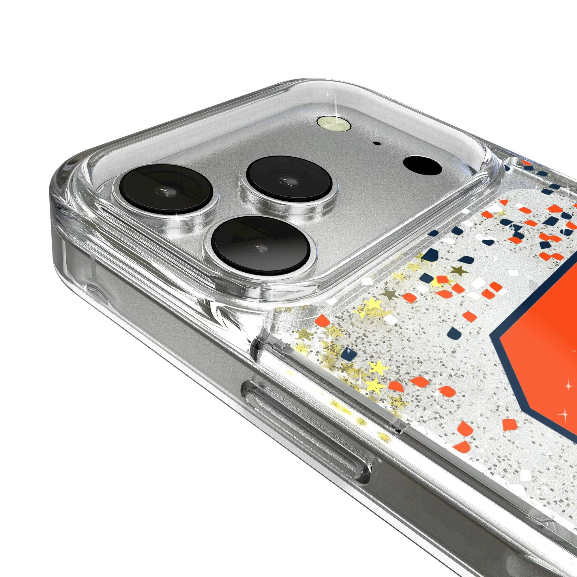 Alt View 2. Keyscaper - Syracuse Orange iPhone Glitter Confetti Design Case - 13 Pro Max - Multicolor.