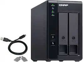 QNAP - TR-002-US 2 Bay Type-C Direct Attached Storage DAS Expansion with Hardware RAID (Diskless)