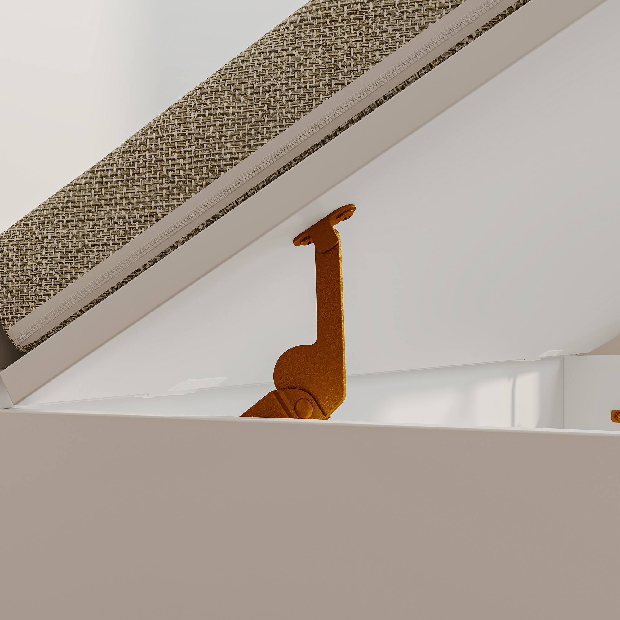 Alt View 2. Famapy - French Cream Entryway Storage Bench with Fluted Glass Cabinet and Cushioned Seat - White.