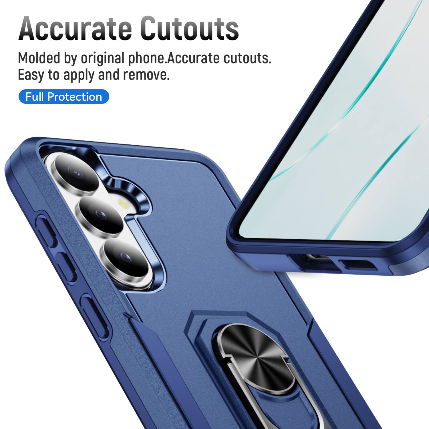 Accurate Cutouts  
Molded by original phone. Accurate cutouts. Easy to apply and remove.  
Full Protection
