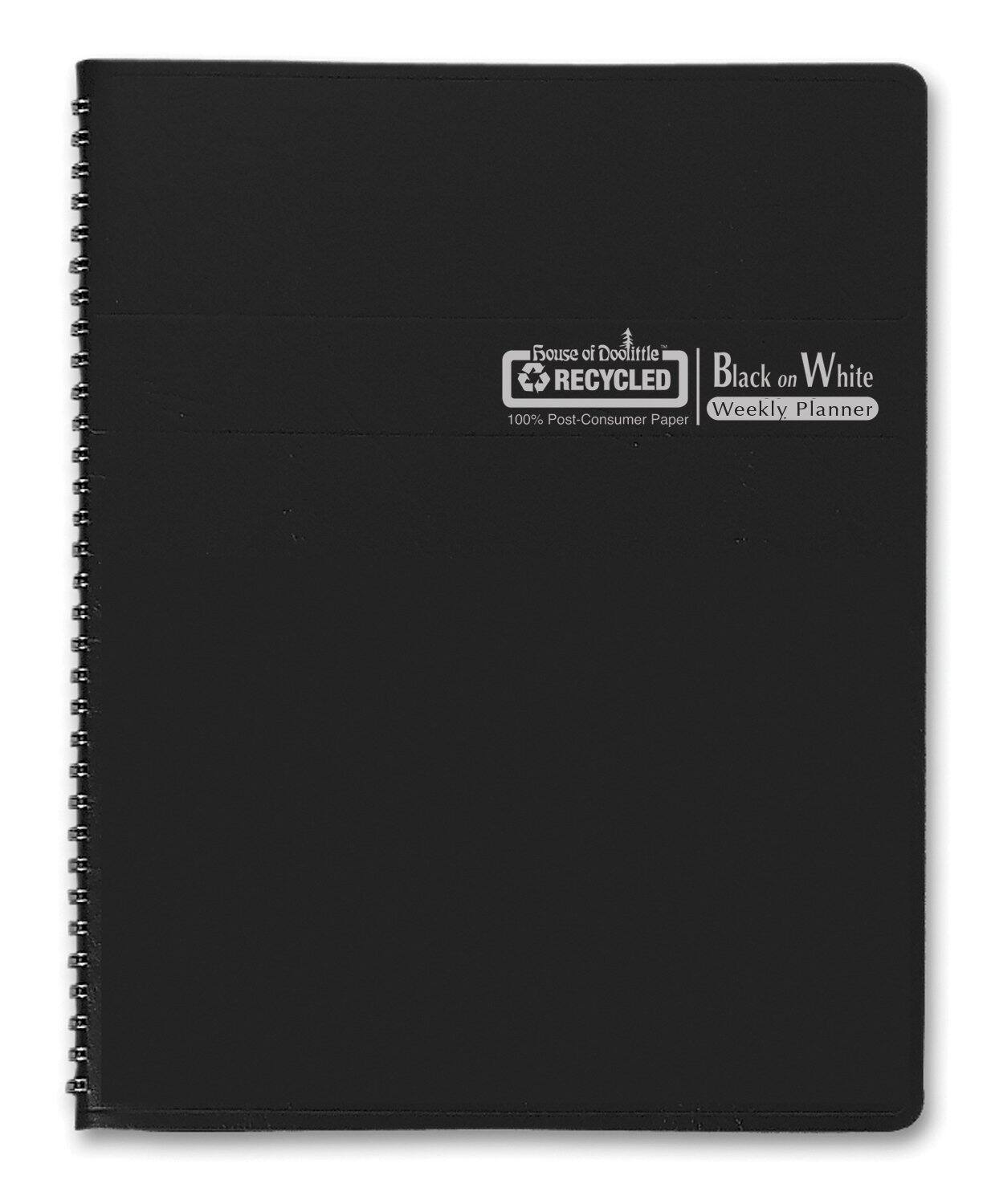 House of Doolittle  
RECYCLED  
100% Post-Consumer Paper  

Black on White  
Weekly Planner