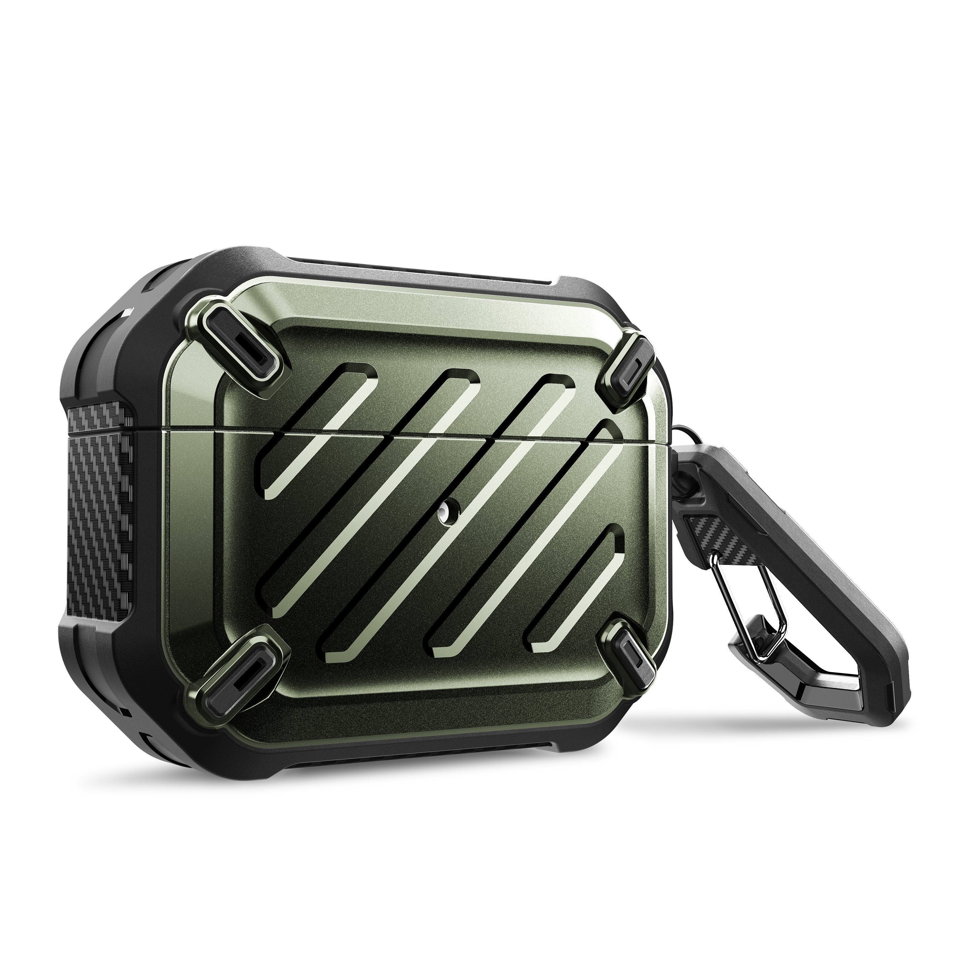 Alt View 2. SUPCASE - Apple AirPods Pro 1 & 2 Unicorn Beetle PRO Rugged Case Waterproof Case - Dark Green.