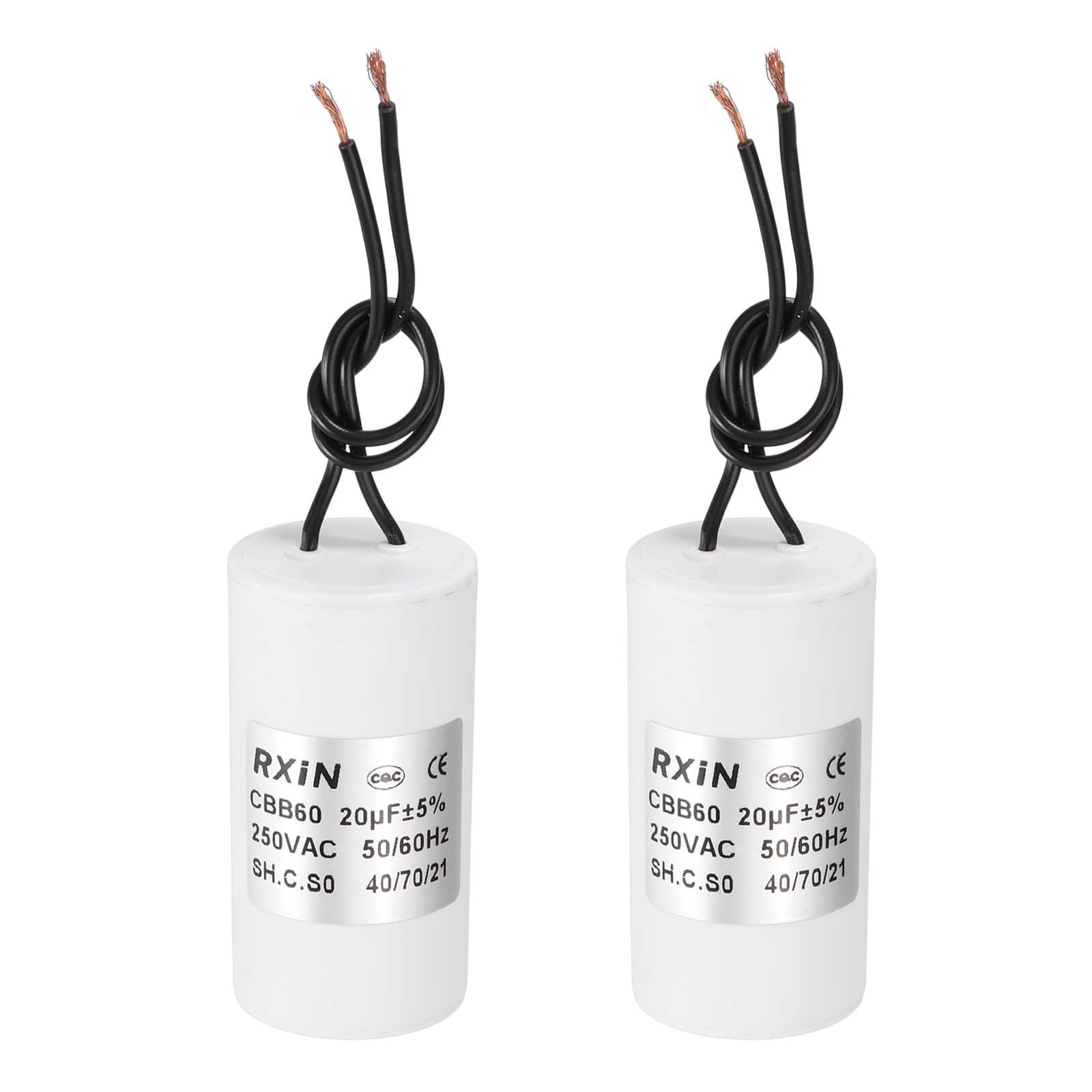Unique Bargains - 2pcs 20uF CBB60 Running Capacitor, AC 250V Cylinder 2 Wire for Air Conditioner, Compressor, Washing Machine - White price history on PriceWatchPro