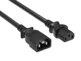 Cable Leader - Power Extension Cord, IEC C13 to C14 Heavy-Duty, 16 AWG 13A 250V for PDU, UPS, Server Rack, Monitor - Black