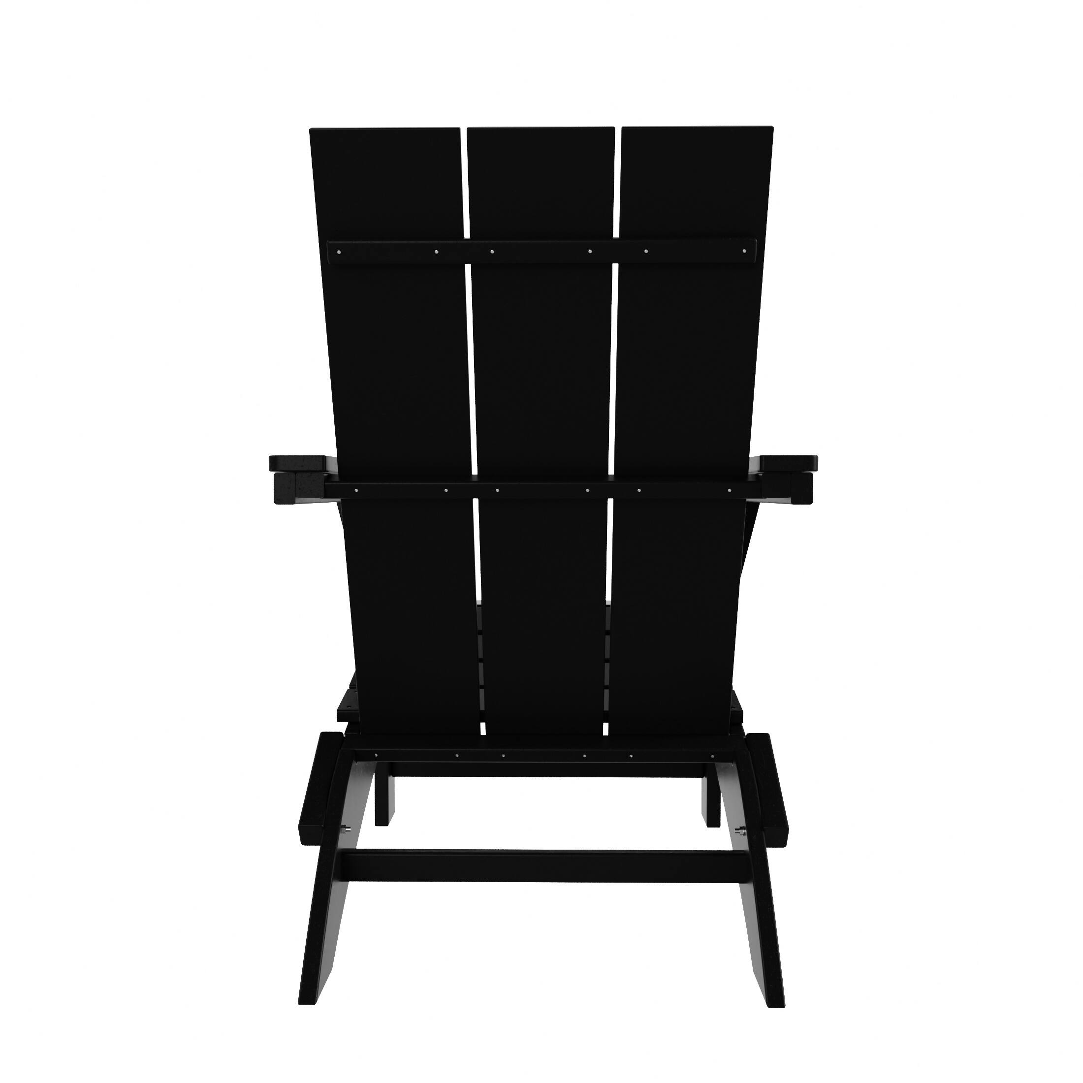 Alt View 2. WestinTrends - WestinTrends Ashore Outdoor HDPE Modern Folding Adirondack Chair - Black.