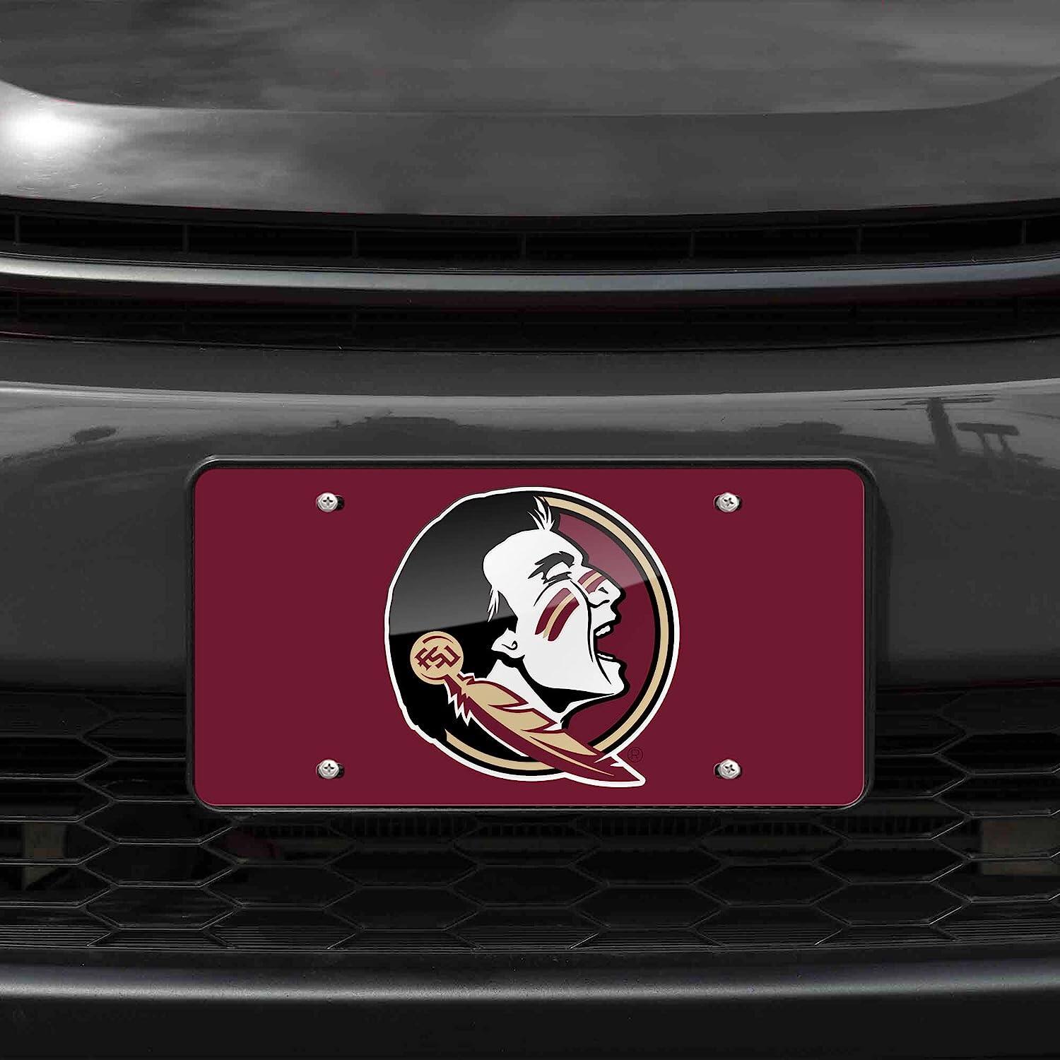 Alt View 1. Rico Industries - Florida State Seminoles Red Mirrored Laser Cut License Plate Laser Tag - Multi.