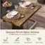 The text on the image reads: "Spacious 70-Inch Splice Tabletop Fits 6-8 people and complements any dcor Waterproof Anti-Scratch Wear Resistant Easy to Clean."