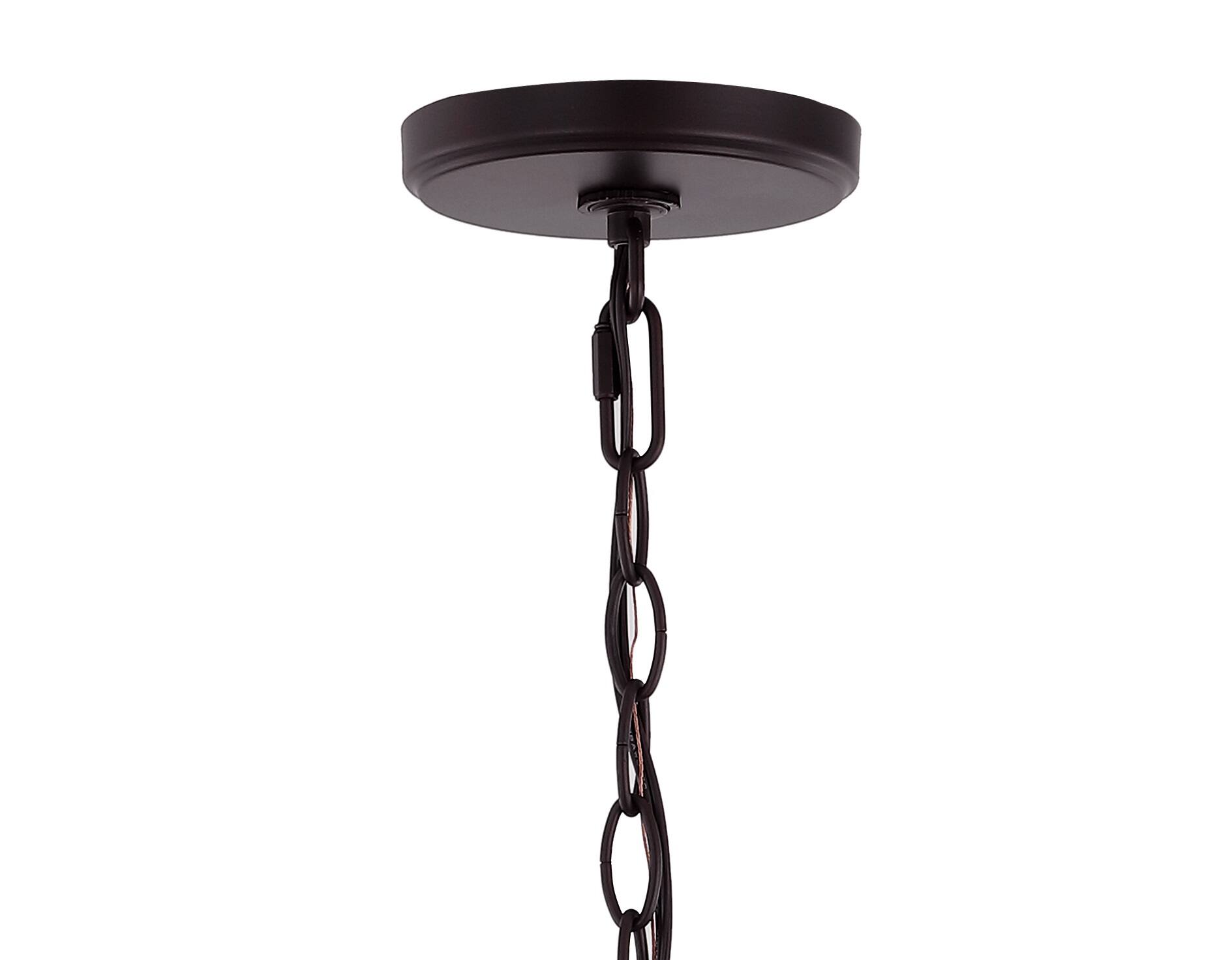Alt View 5. Jonathan Y - Camden 10" 3-Light Iron Classic Midcentury Pendant Lantern, Oil Rubbed Bronze - Oil Rubbed Bronze.