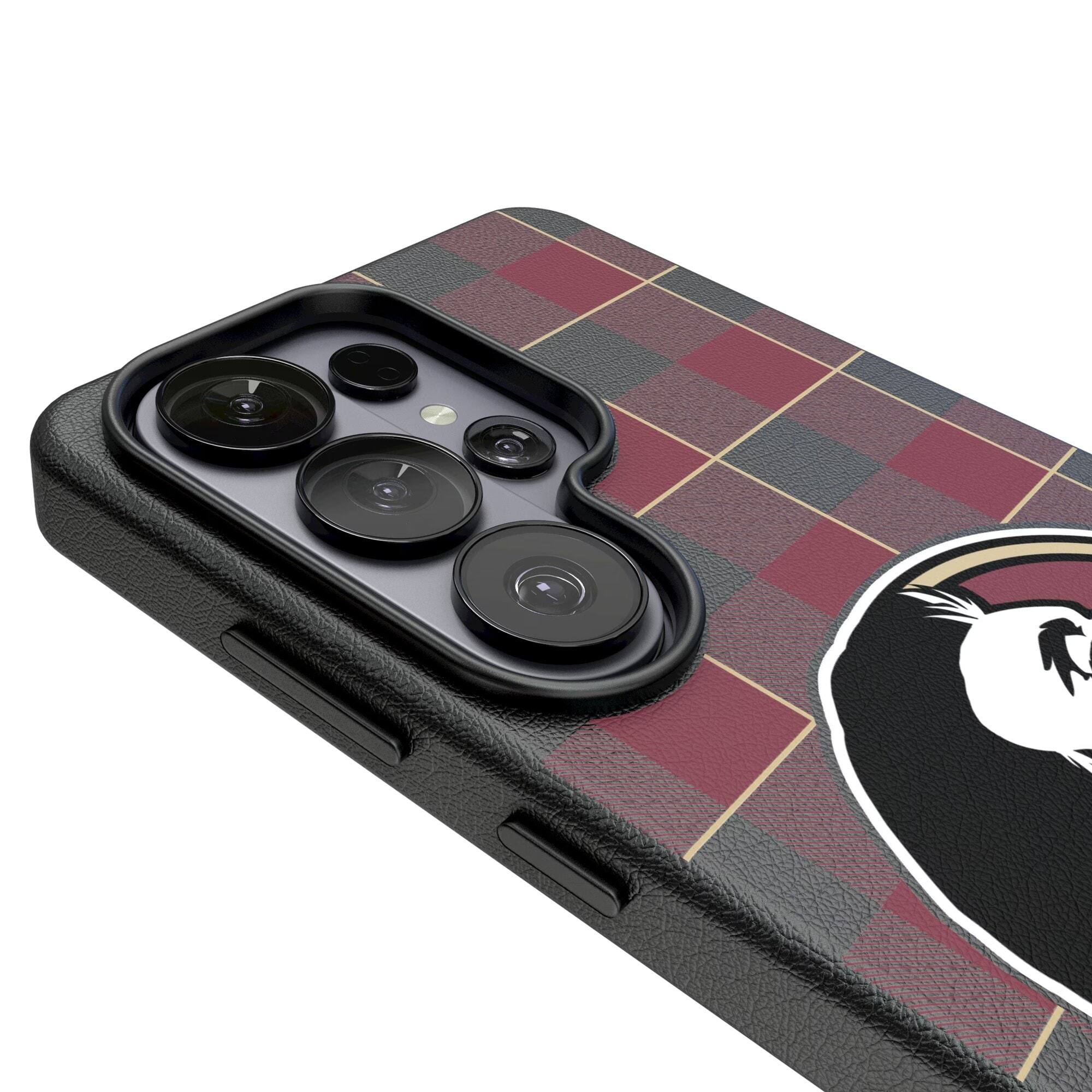 Alt View 2. Keyscaper - Florida State Seminoles Plaid Galaxy Magnetic Bump Case - S25 - Black.