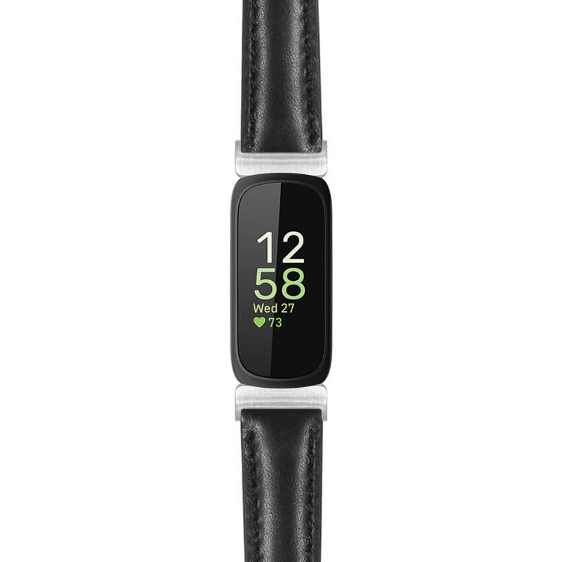 StrapsCo - Everyday Leather Watch Band Strap For Fitbit Inspire 3 (Extra Short) - Black (Silver Hardware) price history on PriceWatchPro