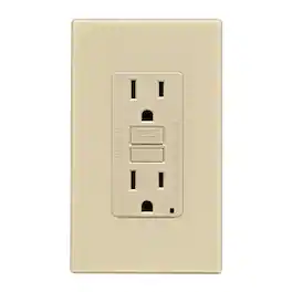 Leviton - SmartlockPro 15 amps 125 V Duplex GFCI Outlet 5-15R 1 pk - Ivory