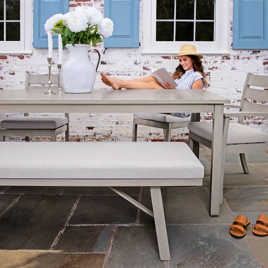 Alt View 7. Yardbird® - Eden 7 Piece Rectangular Dining Set - Mist.