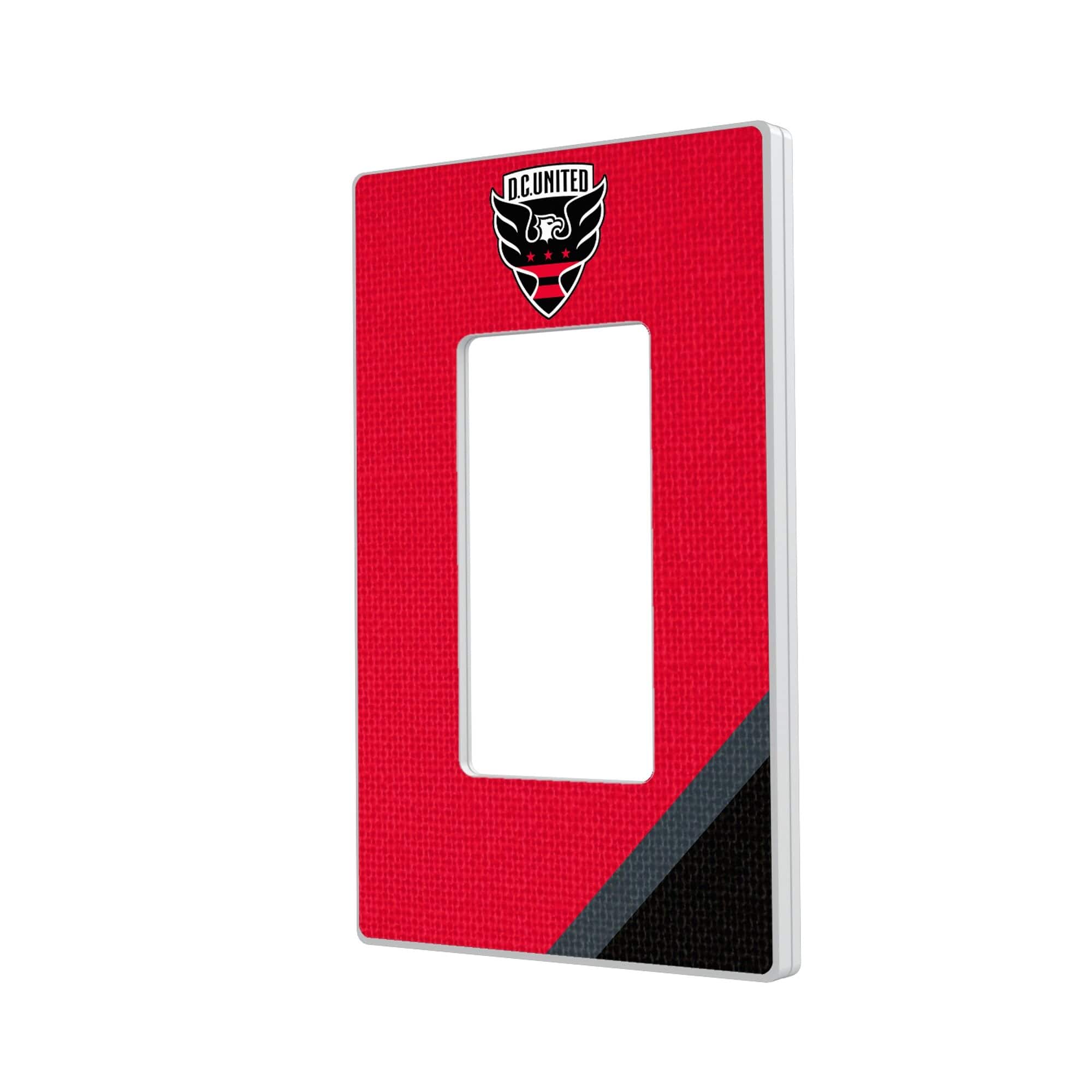 Keyscaper - D.C. United Diagonal Stripe Design Single Rocker Lightswitch Plate - Multicolor