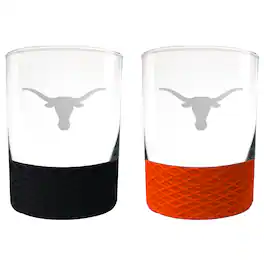 Great American Products - Texas Longhorns 14oz. Commissioner Rocks Glass Two-Piece Set - Multicolor