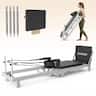 Syedee - 86.6”Foldable Pilates Equipment, Pilates Reformer Machine Suitable, Pilates Exercise Equipment with Jump Board - Black