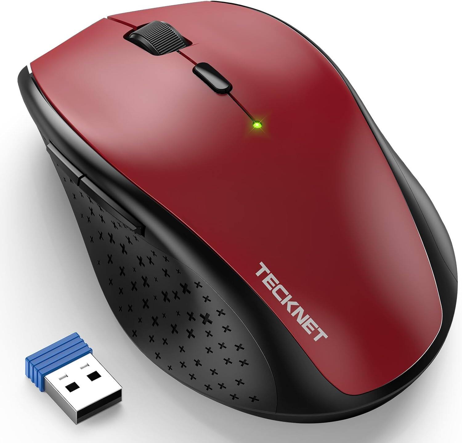 Front. TECKNET - TECKNET Wireless Mouse, 2.4G USB Computer Mouse with 6-Level Adjustable 4800 DPI, Silent Quiet Click - Black.