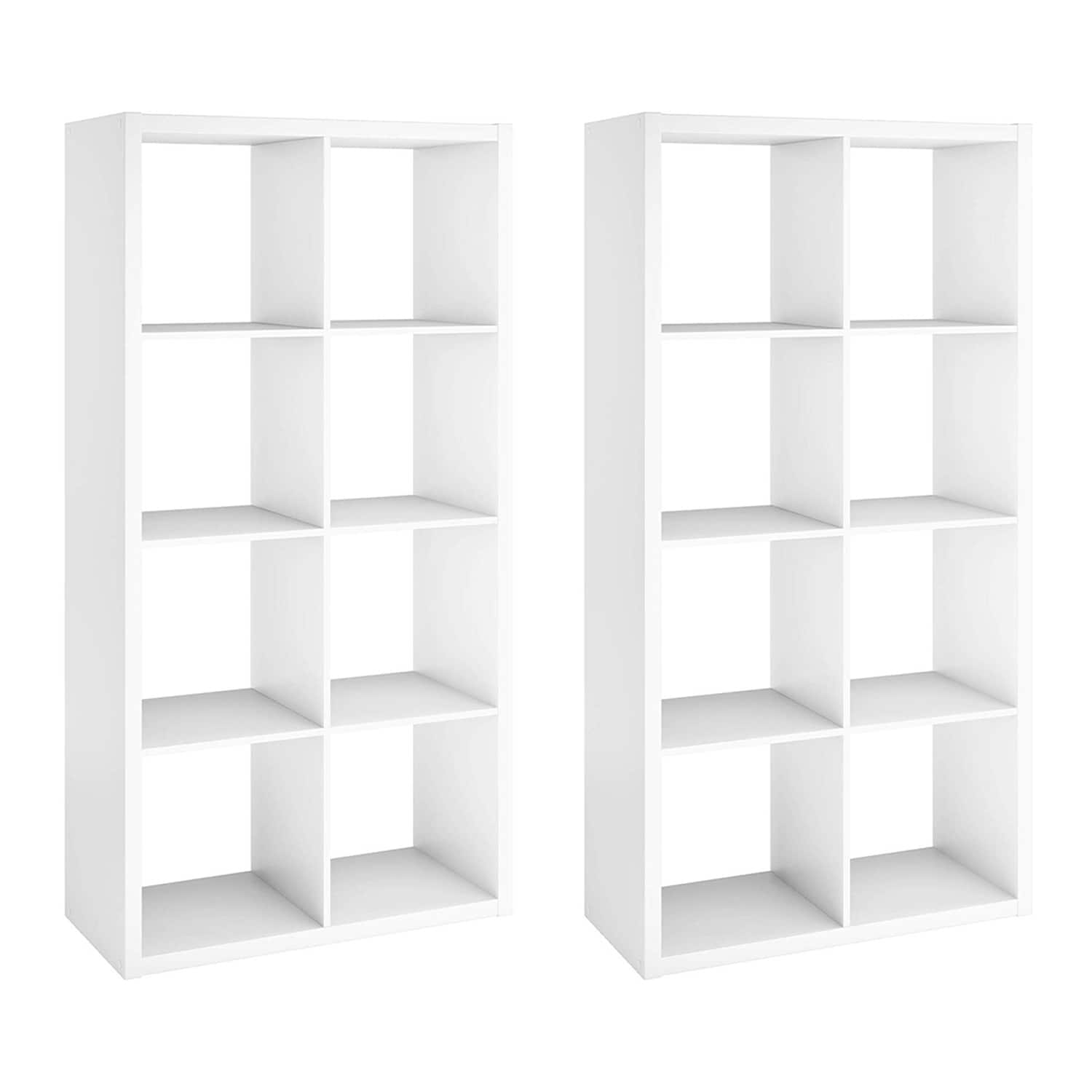 ClosetMaid - 4583 Bookcase Open Back 8-Cube Storage Organizer, White (2 Pack)