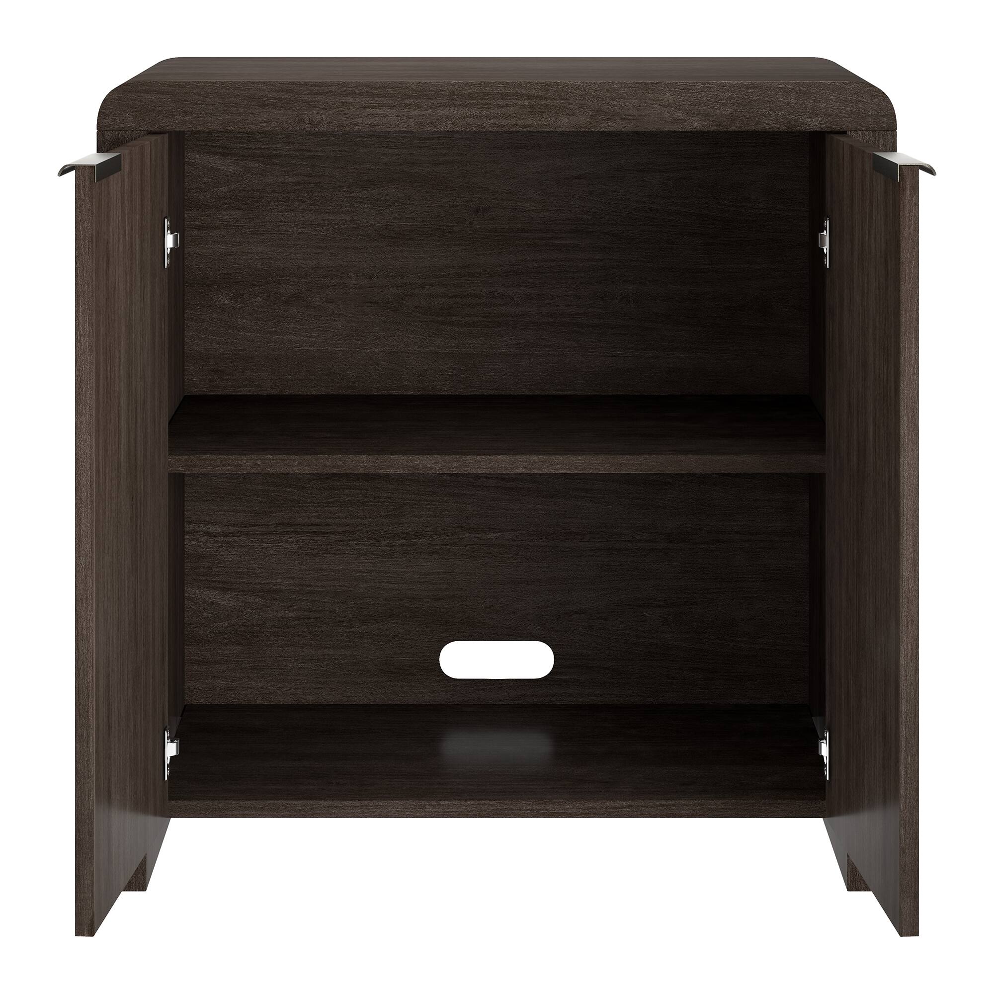Alt View 1. Hudson&Canal - Preston 32" Wide Rectangular Fluted Accent Cabinet - Brown.