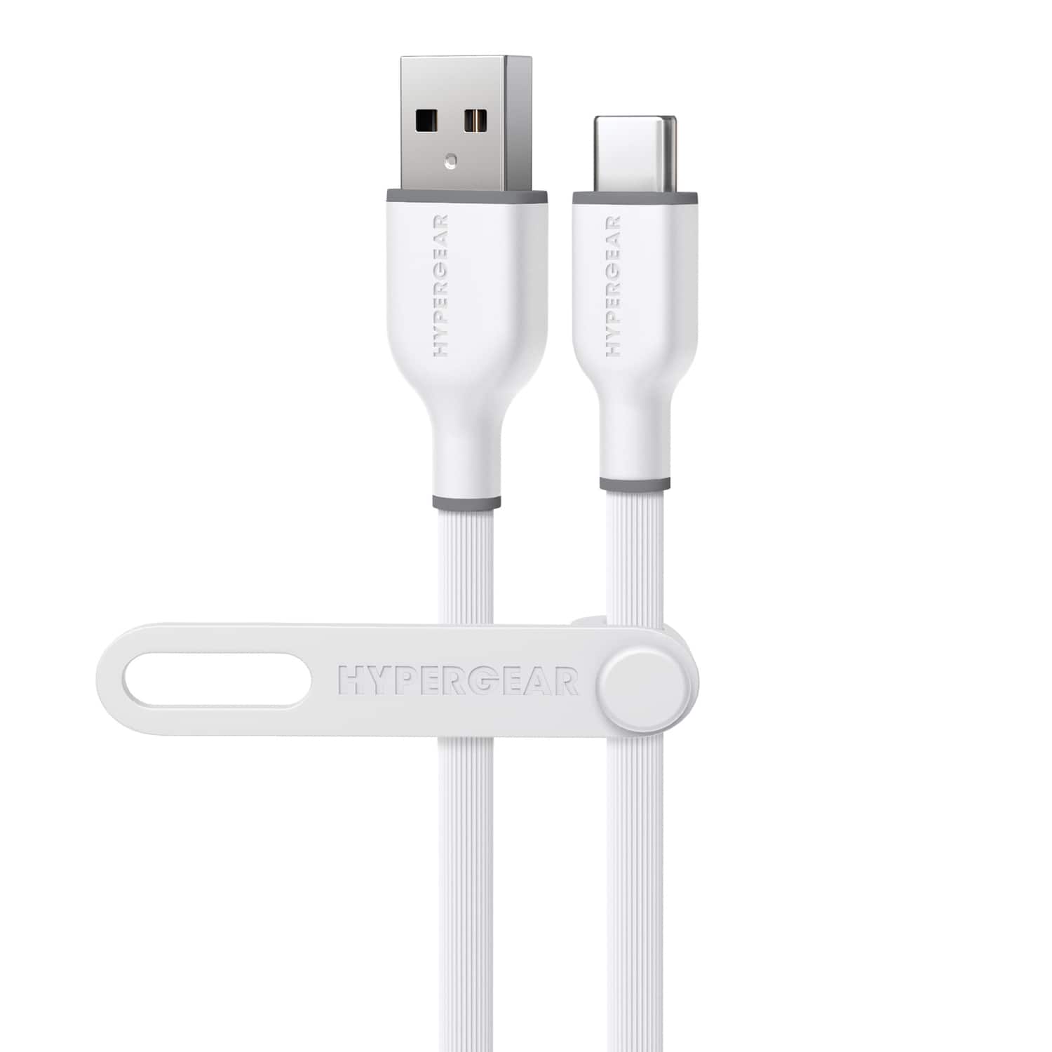 HyperGear - Flexi Pro USB-A to USB-C Soft-Touch Silicone Charge and Sync Cable, 10 Ft - White