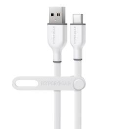 HyperGear - 15911 Flexi Pro Usb-a To Usb-c Soft-touch Silicone Charge And Sync Cable, 10 Ft - White